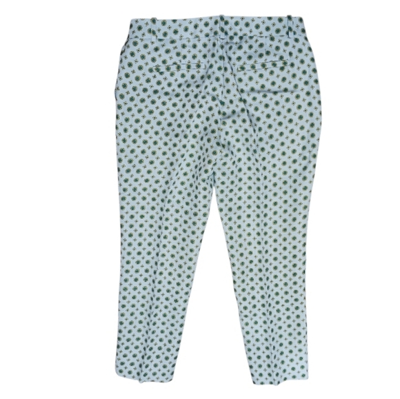 J. Crew Cafe Capri Pants Silk Linen Blue Frost Foulard Print - Picture 3 of 8